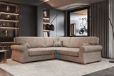 Luxury Corner Sofa With Fullback in Cedar Monaco