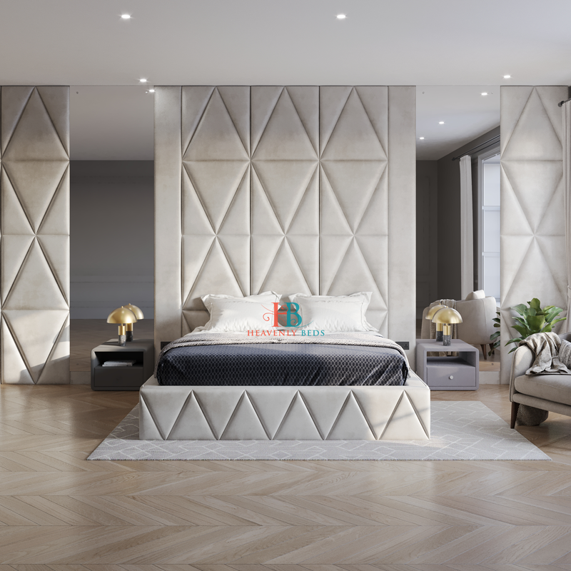 Luxury Wall Panel with mirrors - Cream Plush 