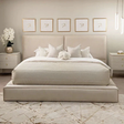 Everest Bed Frame in Cream Plush Velvet