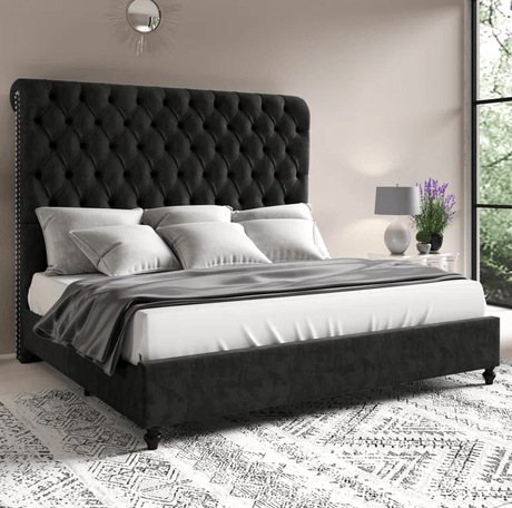 black sleigh bed frame superking