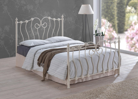 4ft Small Double Metal Bedframe - Sprung slatted base